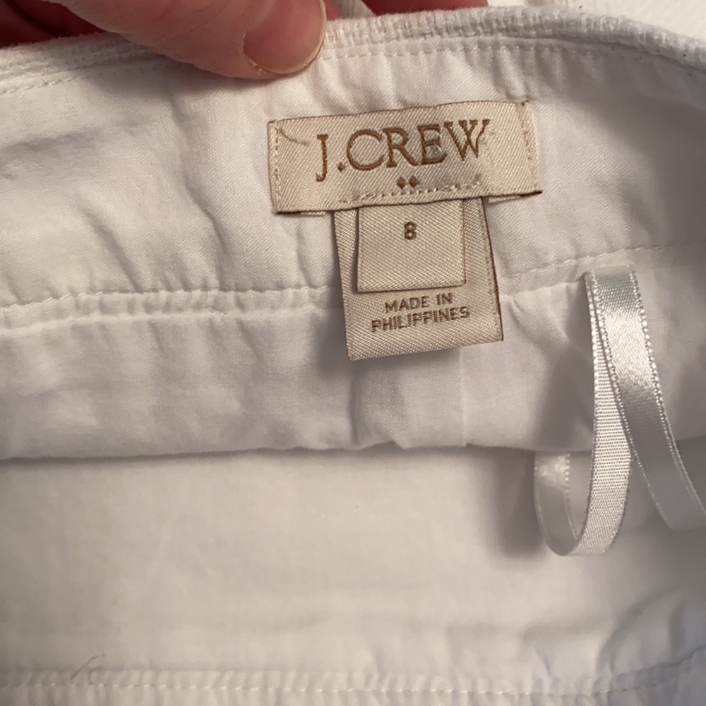 J. Crew skirt straight fit embroidered embellishments at bottom fully lined Sz 8 - Picture 6 of 10